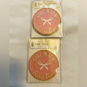 Simply Southern Set of Car Coasters “Girl Math Social Club”